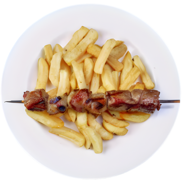 Lamb Souvlaki with Chips